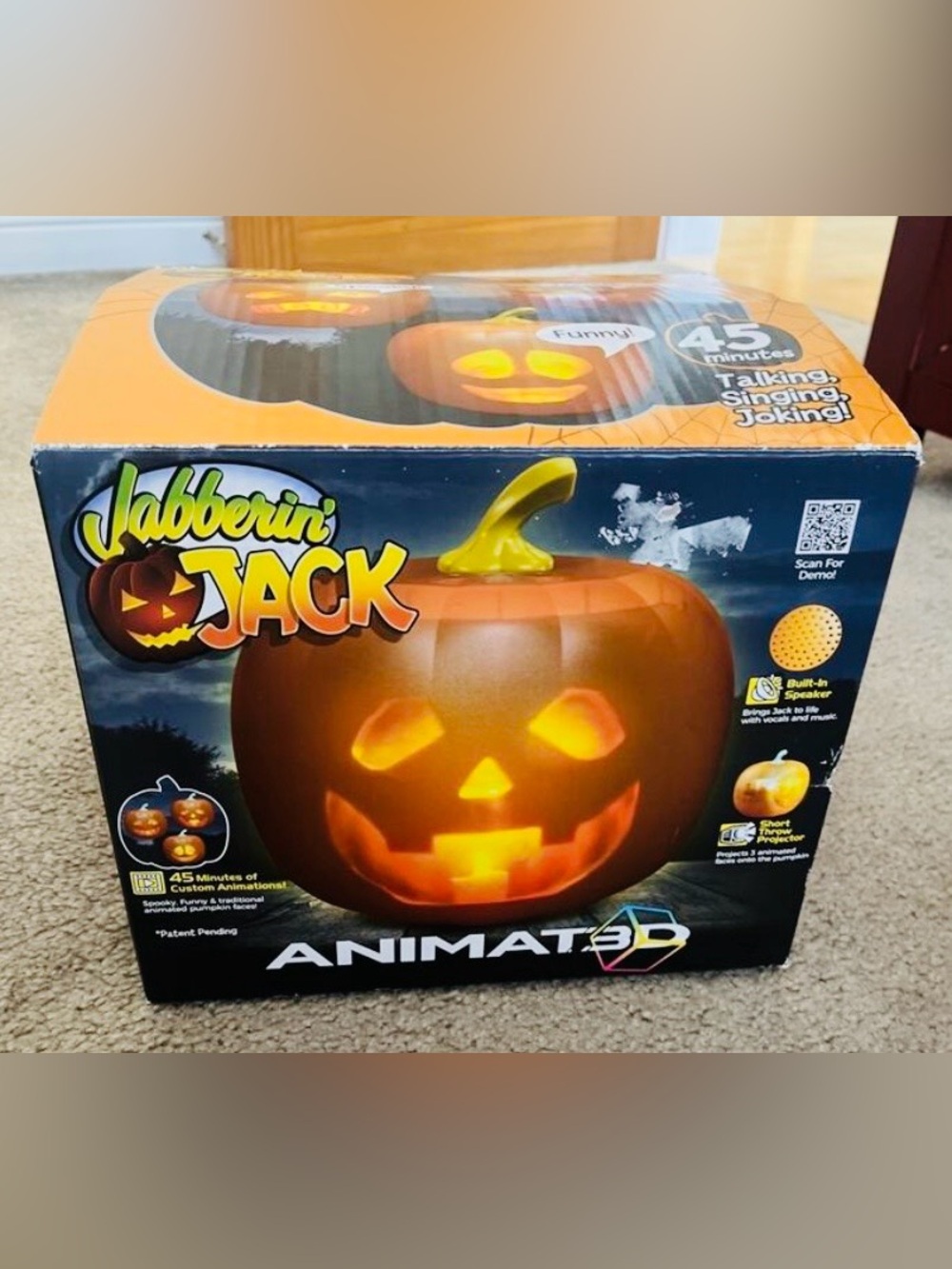 🎃Jabberin Jack Animated Pumpkin Projector Halloween Decor Jack-O-Lantern Funny